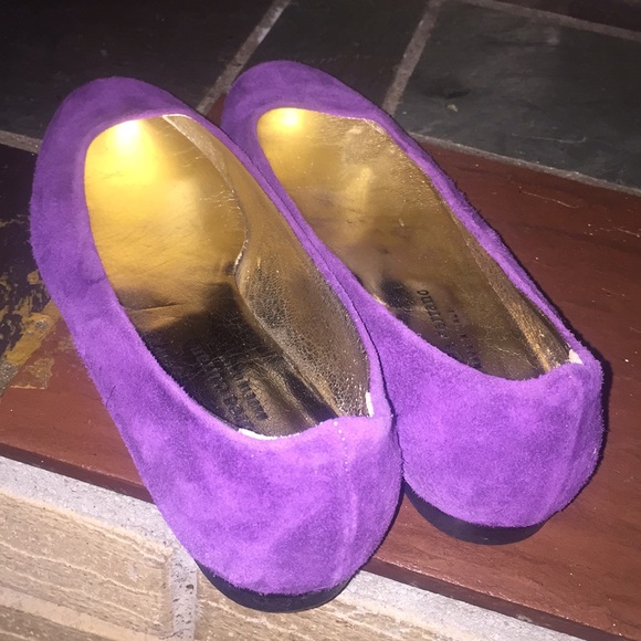 Andrea Carrano Purple Flats Made in Italy Size 37 SB4 - Picture 3 of 8